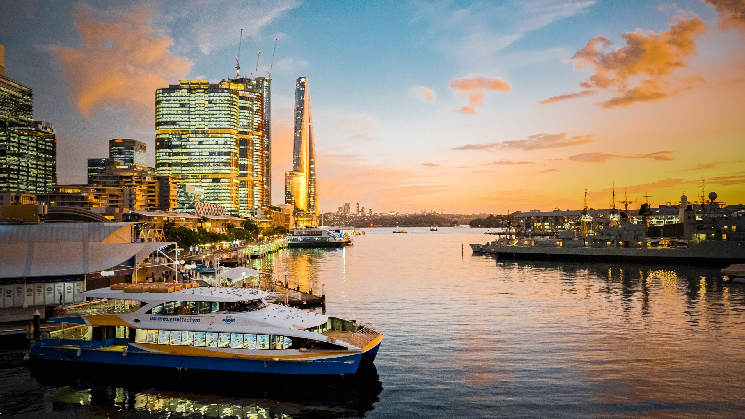 Magical Sunset At Darling Harbour Aussie Walker