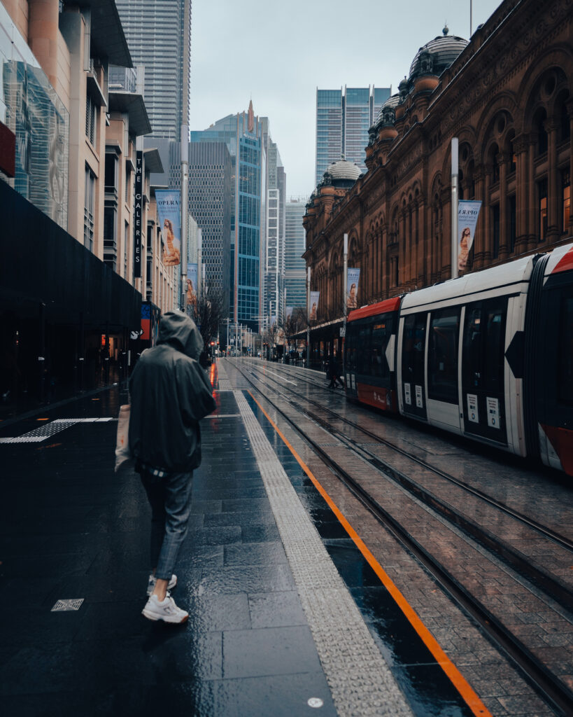 A Passenger waiting for Light Rail