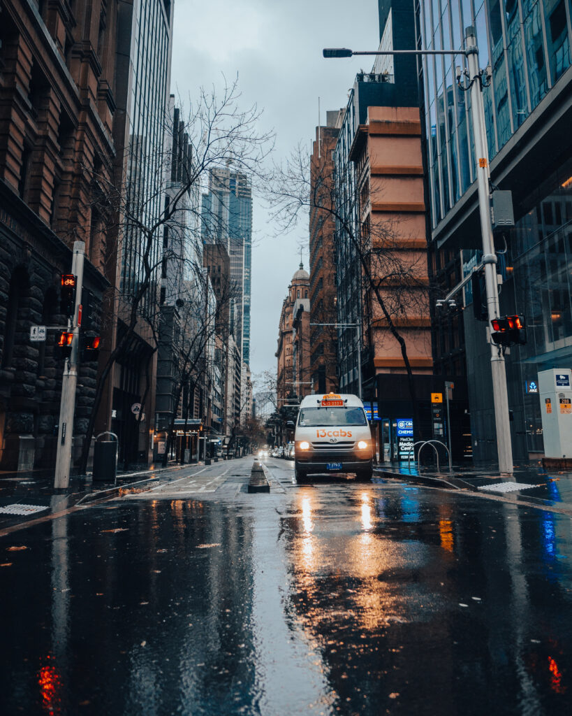 Vehicles waiting on the Red light at a Pedestrian crossing