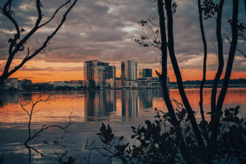 Relaxing Sunset in Sydney Olympic Park Australia