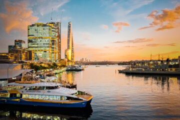 Sydney Pyrmont Bridge at Sunset